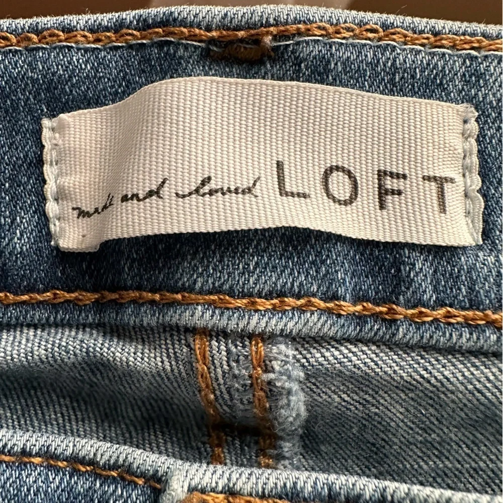 Loft Women's Modern Skinny Distressed Blue Jeans Size 27/4 - Picture 7 of 10